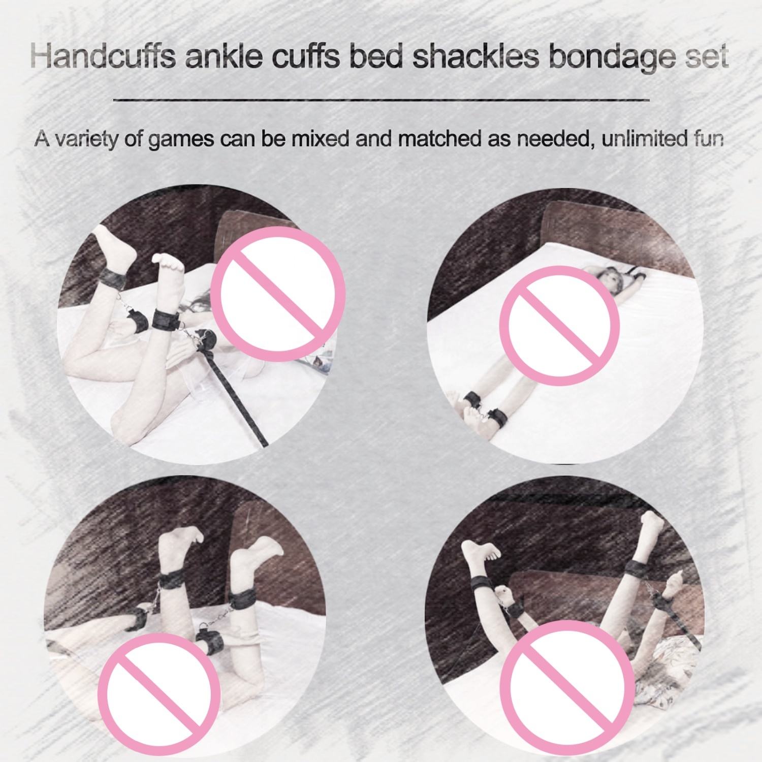 Bondage Restraint Set (Wrist & Ankle) | ชุดสายรัดข้อมือและข้อเท้าสำหรับบีดีเอสเอ็ม - Image 6