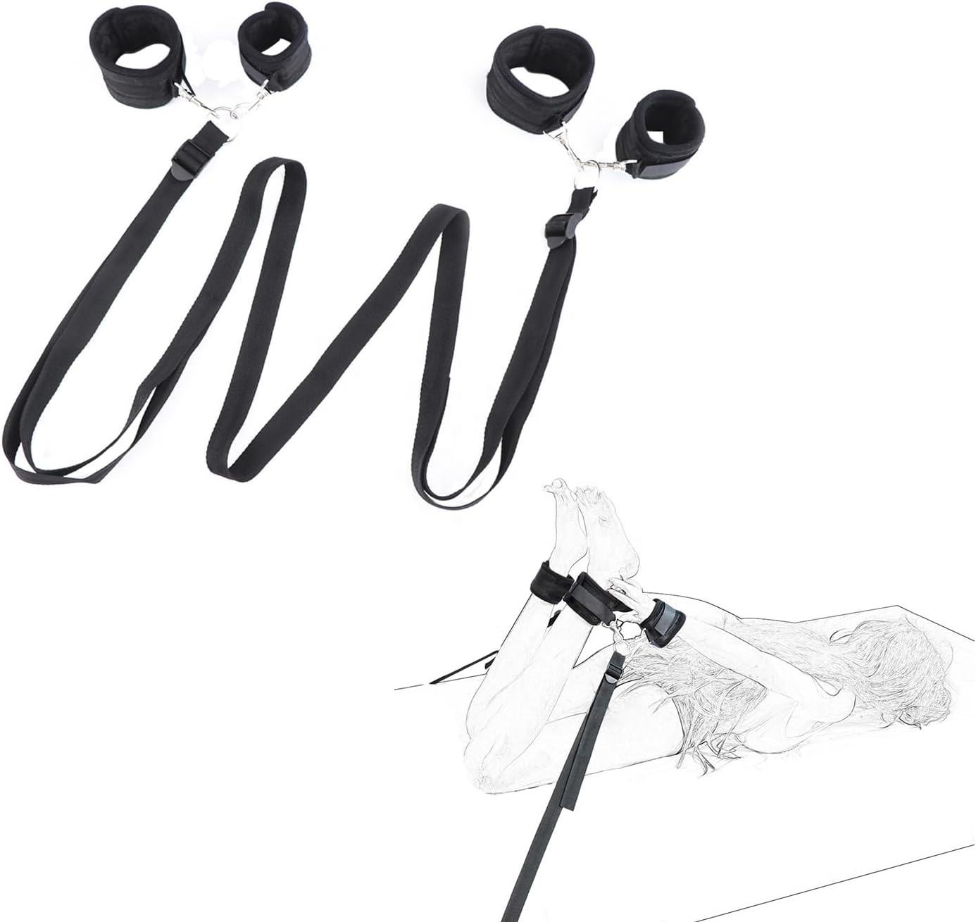 Bondage Restraint Set (Wrist & Ankle) | ชุดสายรัดข้อมือและข้อเท้าสำหรับบีดีเอสเอ็ม - Image 5