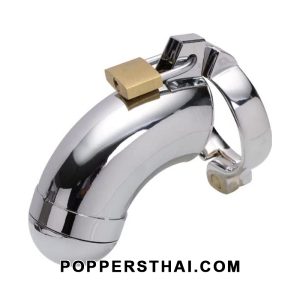 Chrome Male Chastity Cage (Solid Metal) | กรงล็อกทวารชายโลหะโครมแข็ง
