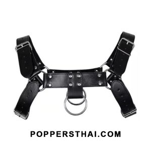 Leather Chest Harness with O-Ring | สายรัดอกหนังพร้อมแหวน O