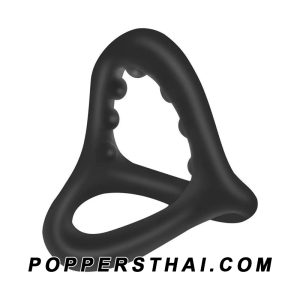 Textured Triangle Silicone Cock Ring with Scrotal Control | แหวนรัดอวัยวะเพศซิลิโคนทรงสามเหลี่ยมผิวปุ่มควบคุมถุงอัณฑะ
